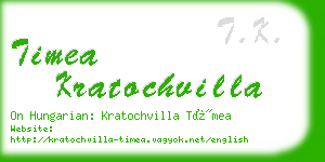 timea kratochvilla business card
